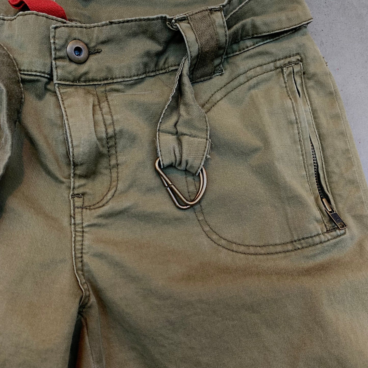 Vintage Olive Green Utility Shorts