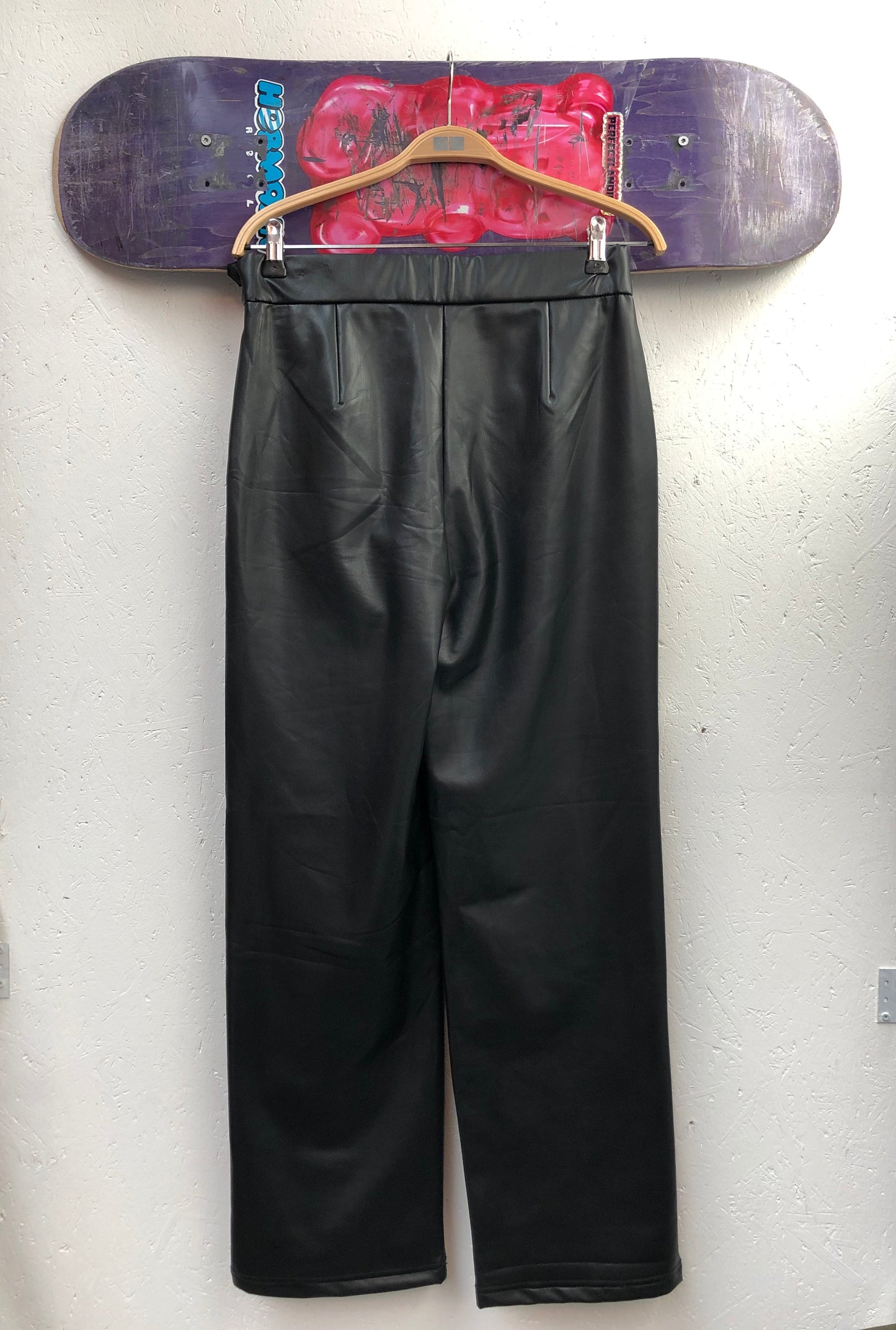 High-Waisted Faux Leather Pants