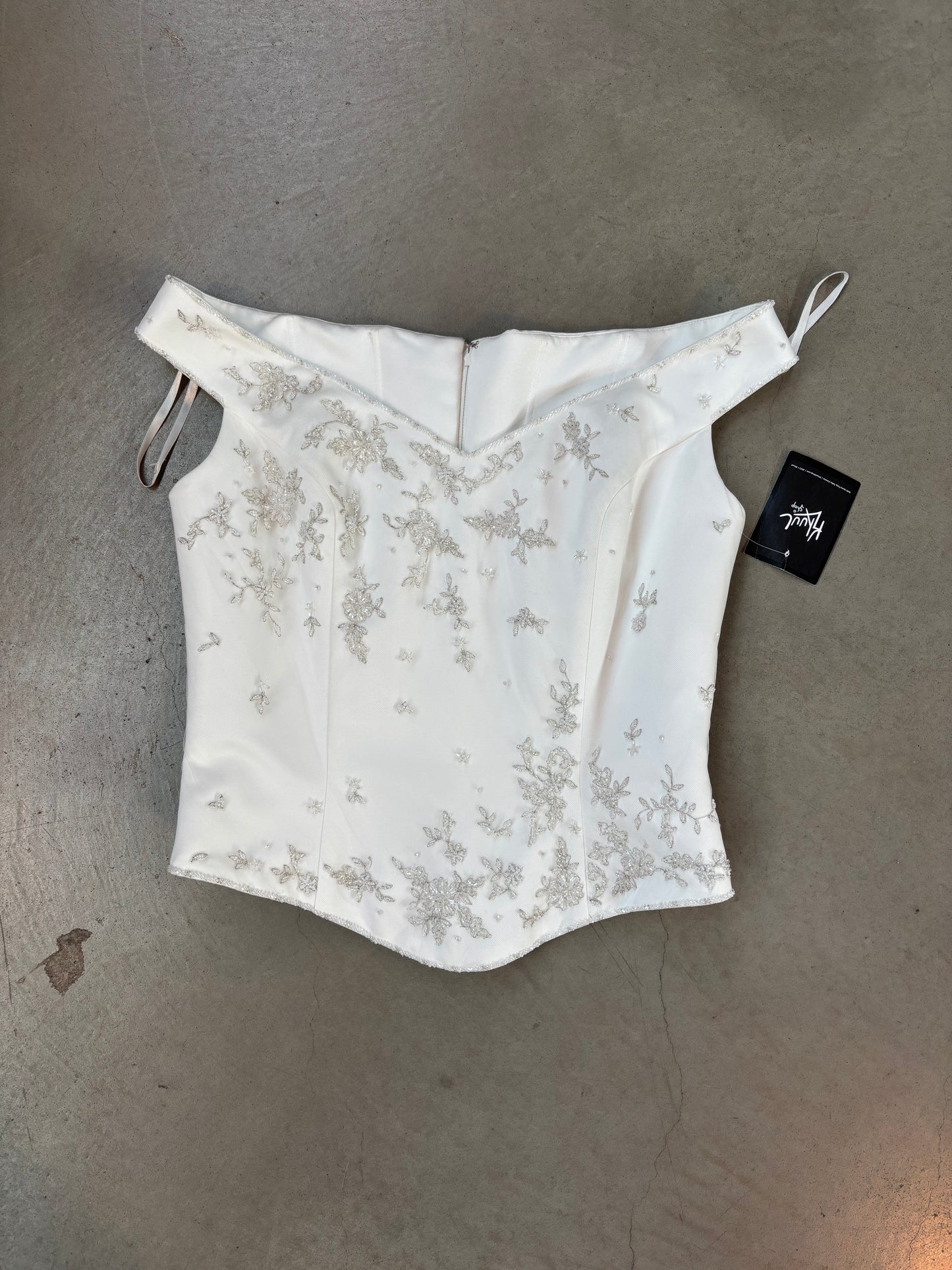 Elegant White Beaded Corset Top