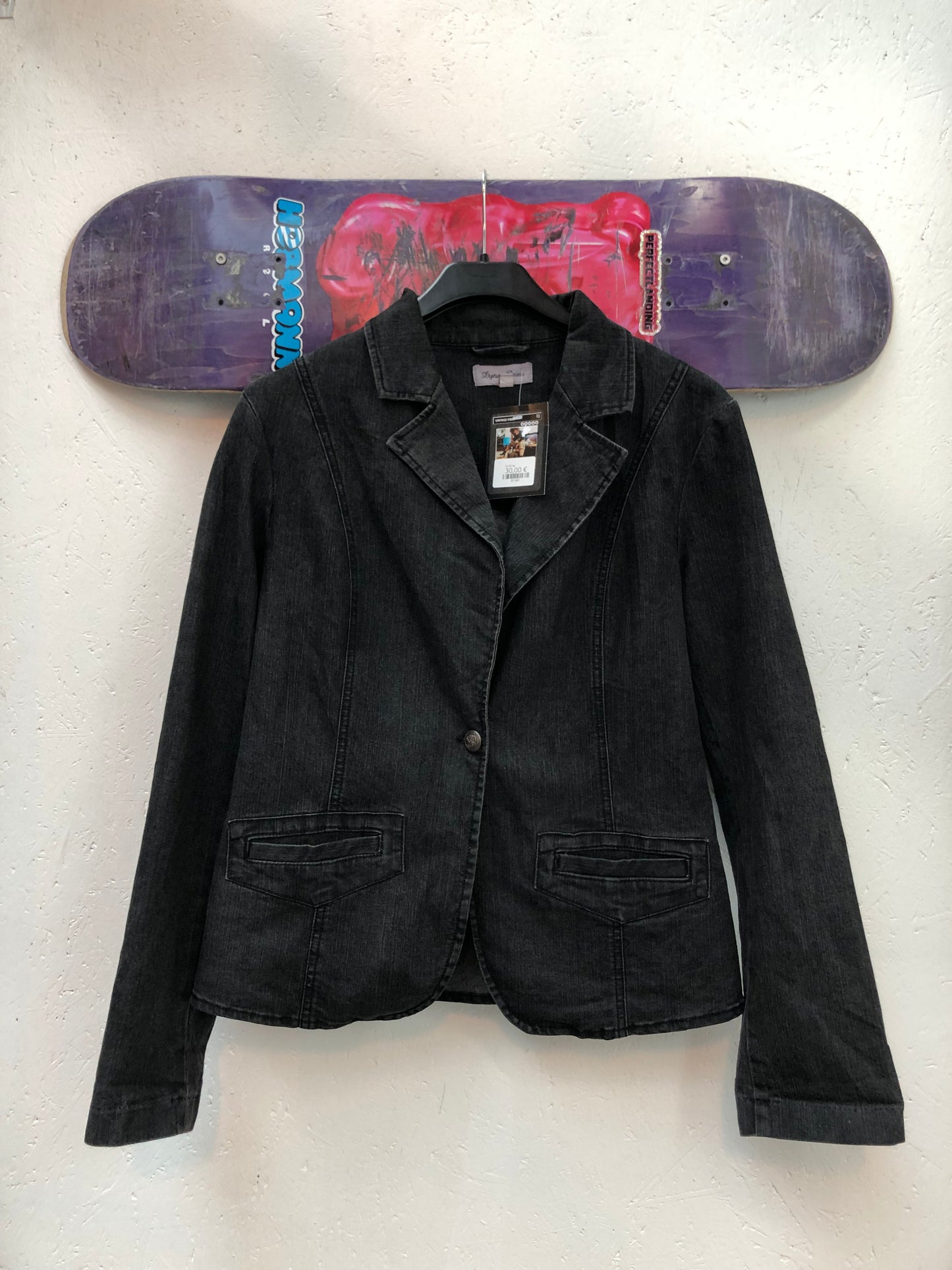 Dynam Jeans Black Denim Blazer Jacket