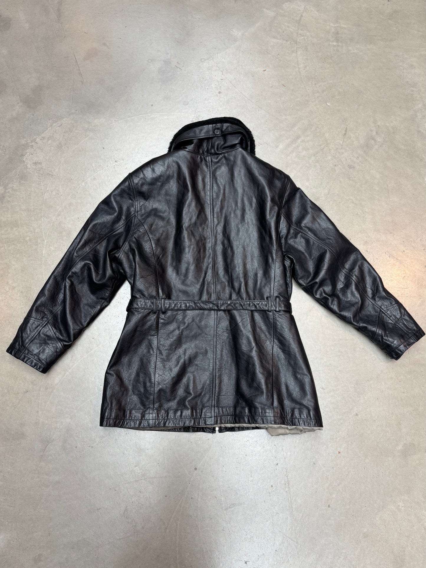 Vintage Kenvelo Black Leather Jacket XXL
