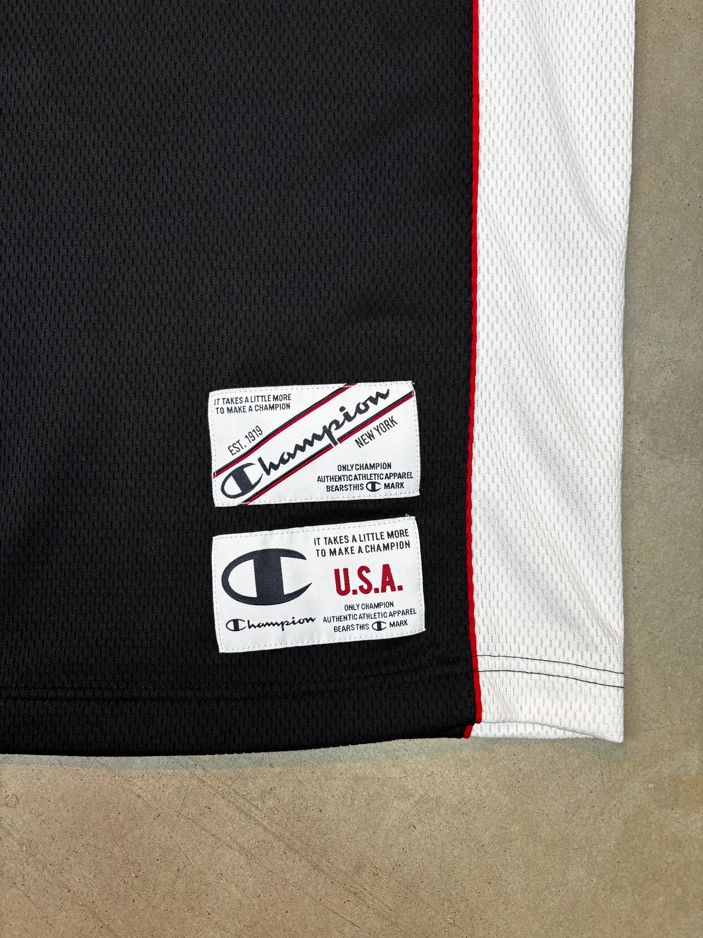Champion USA Black and White Mesh Tank Top