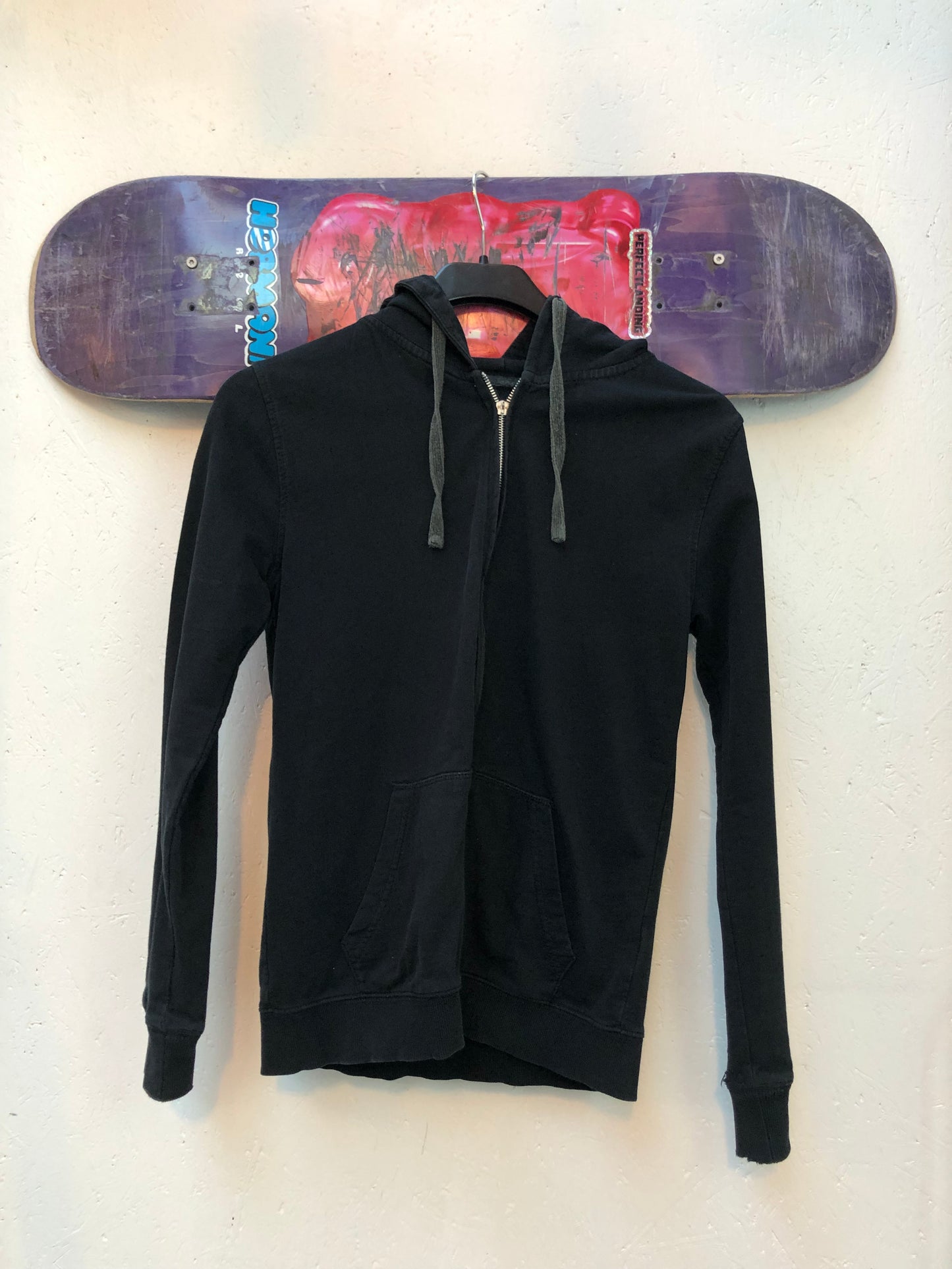 Minimalist Black Zip-Up Hoodie
