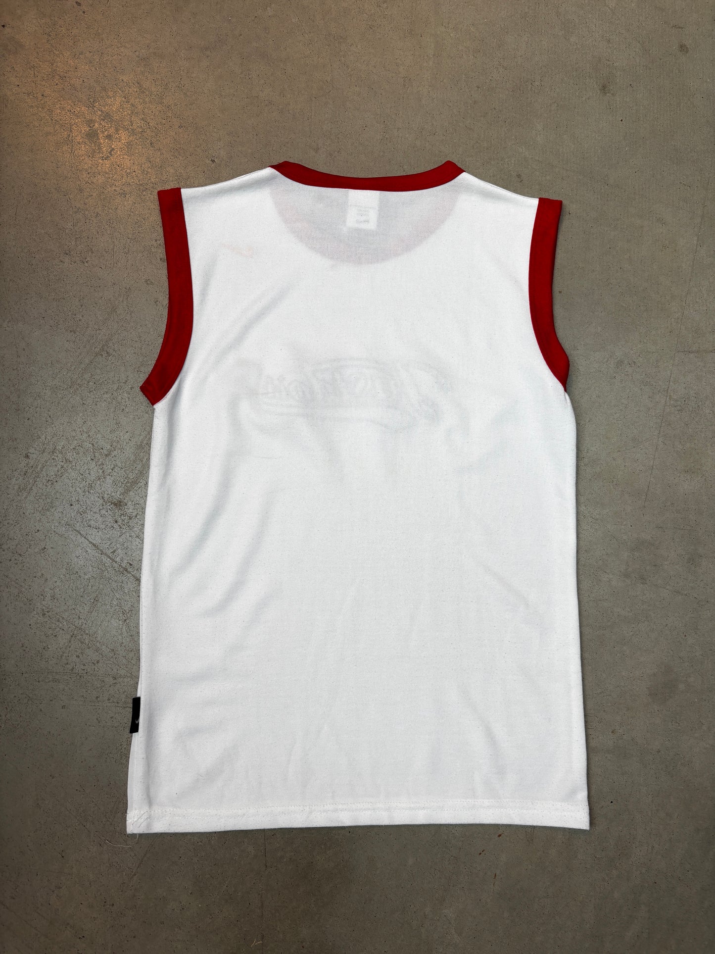 Nike Justdoit White and Red Basketball Jersey