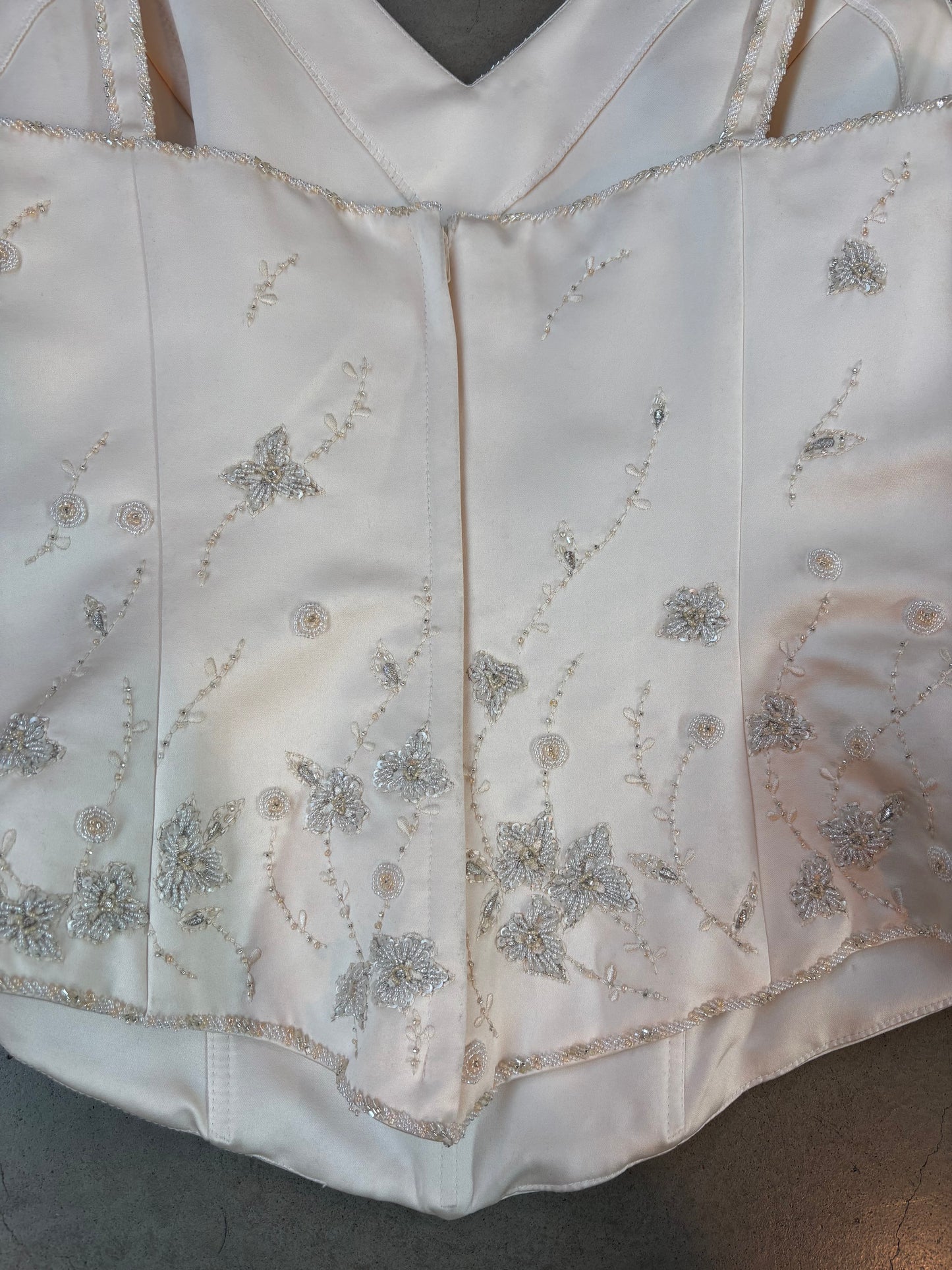 Elegant White Beaded Corset Top