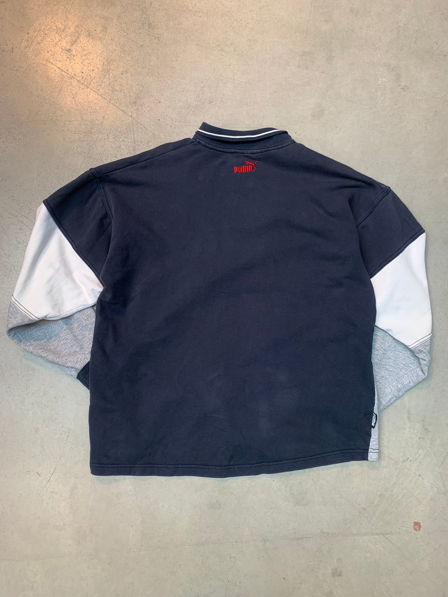 Vintage Men's Puma Colorblock Long Sleeve Sweatshirt