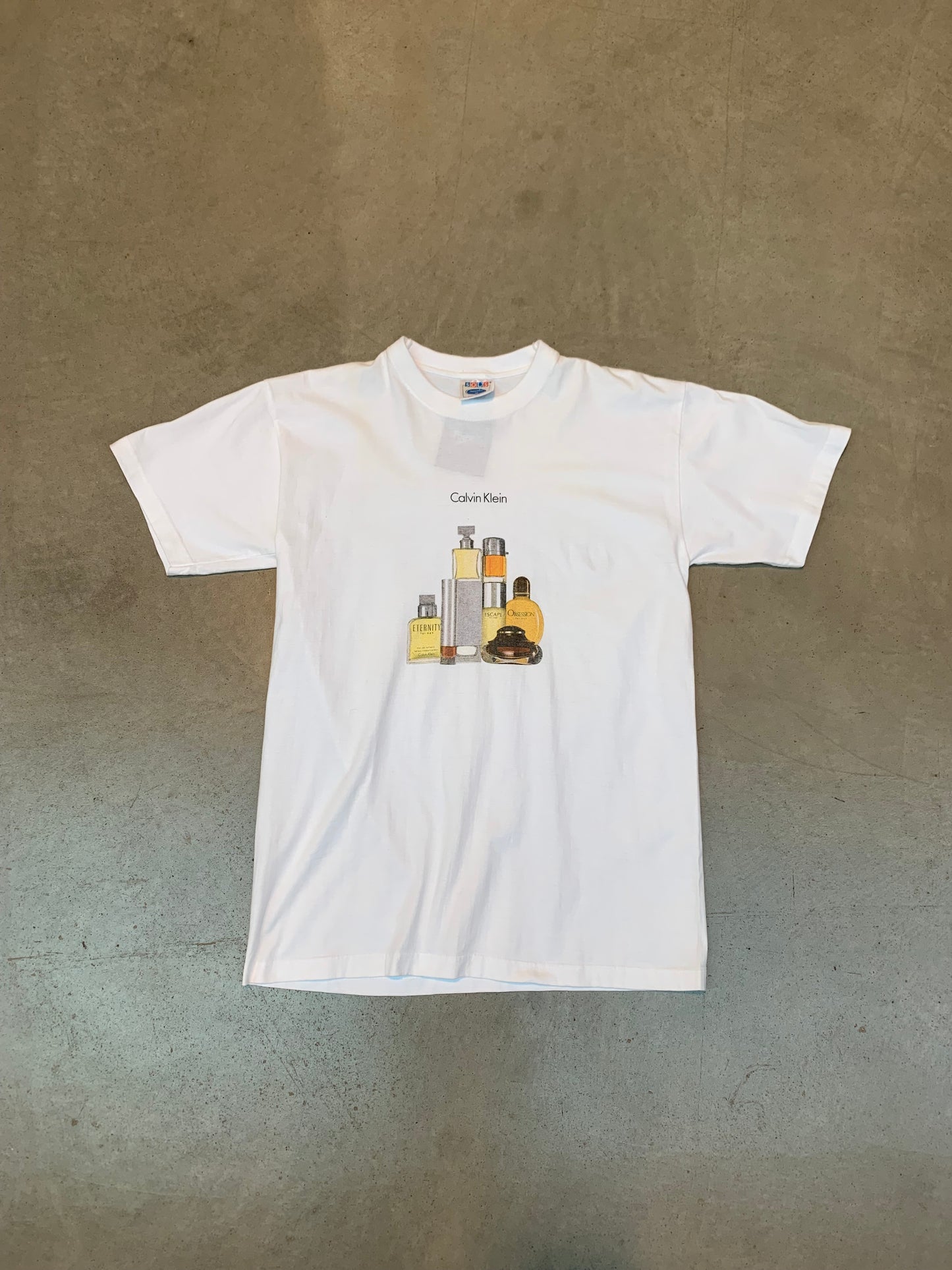 Calvin Klein White Graphic Perfume Bottles T-Shirt