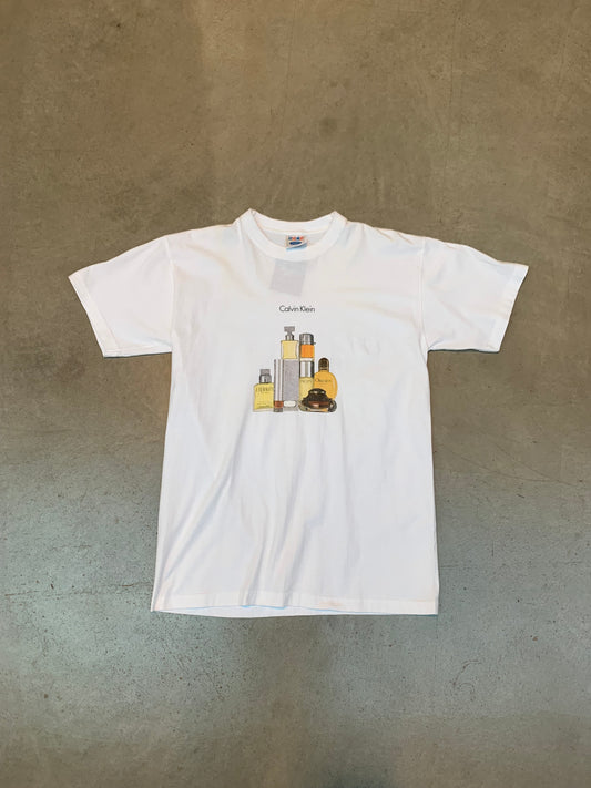 Calvin Klein White Graphic Perfume Bottles T-Shirt