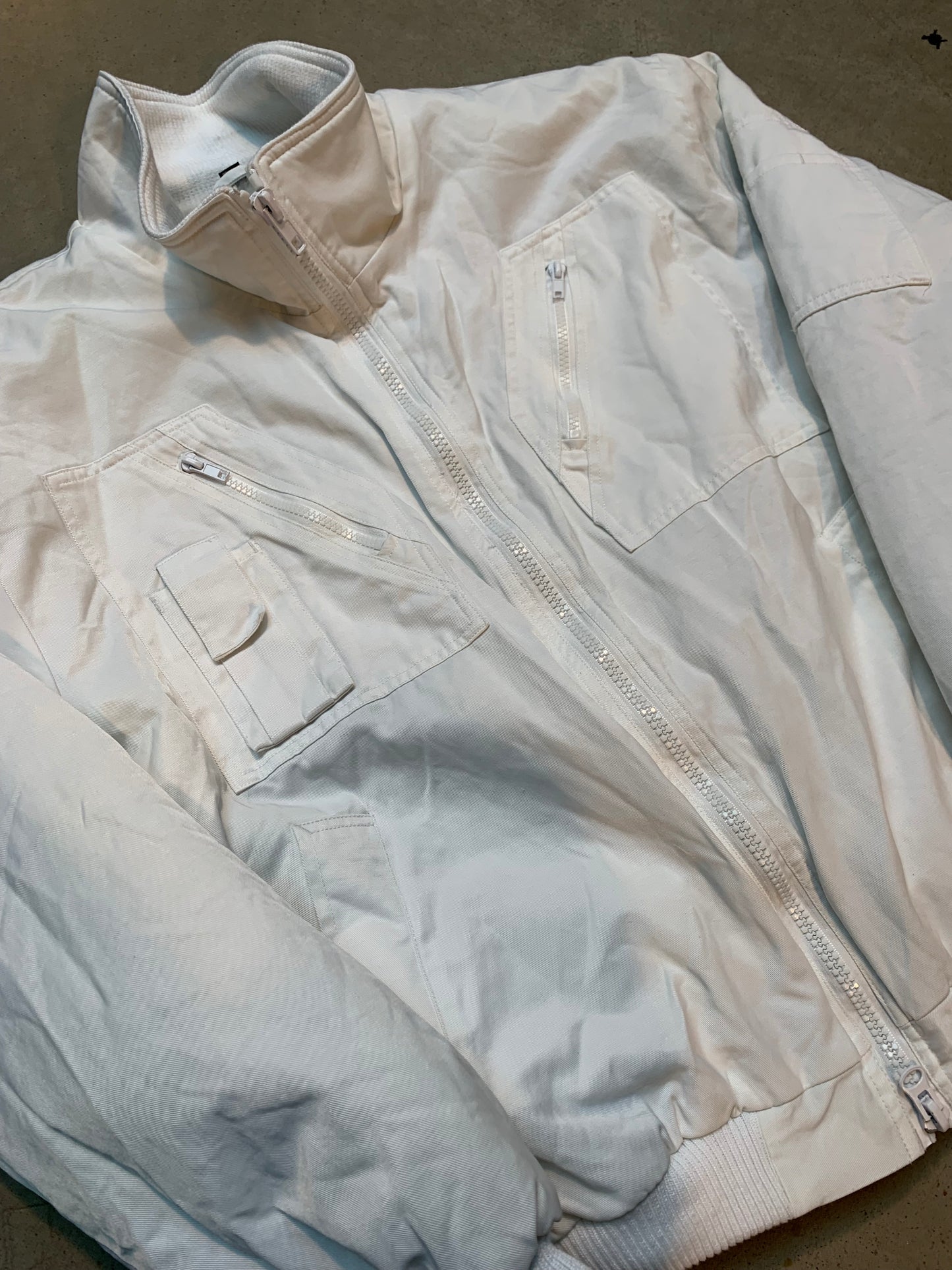 Unisex White Bomber Jacket