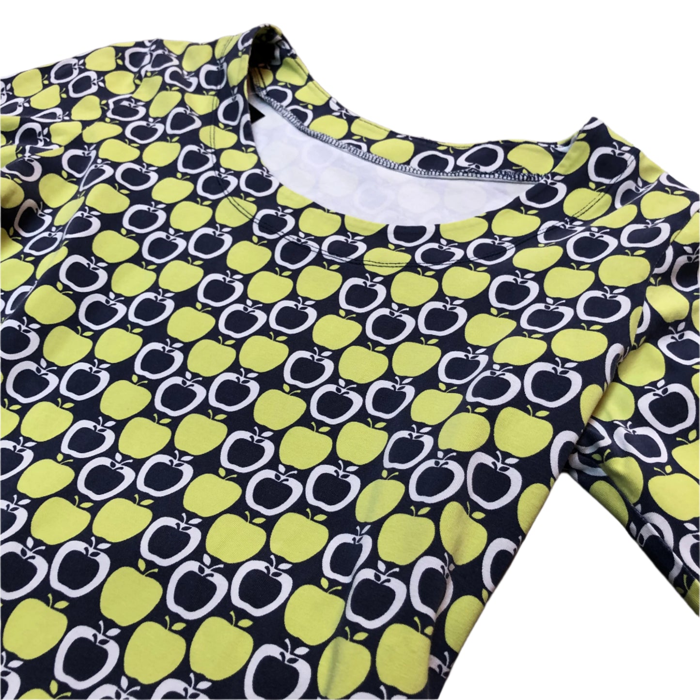 Retro Apple Print Long Sleeve Tee