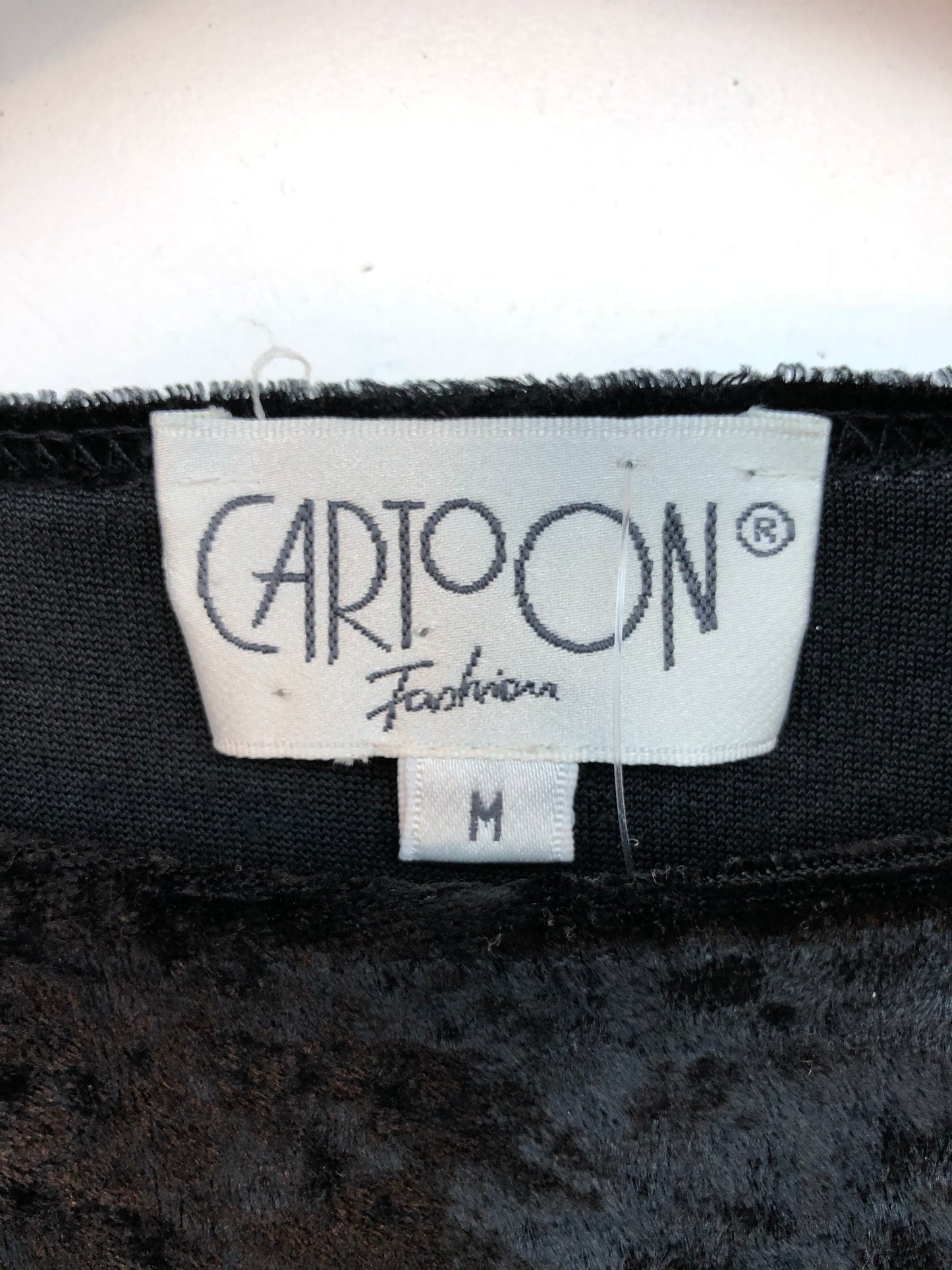 Vintage Black Crushed Velvet Long Sleeve Top