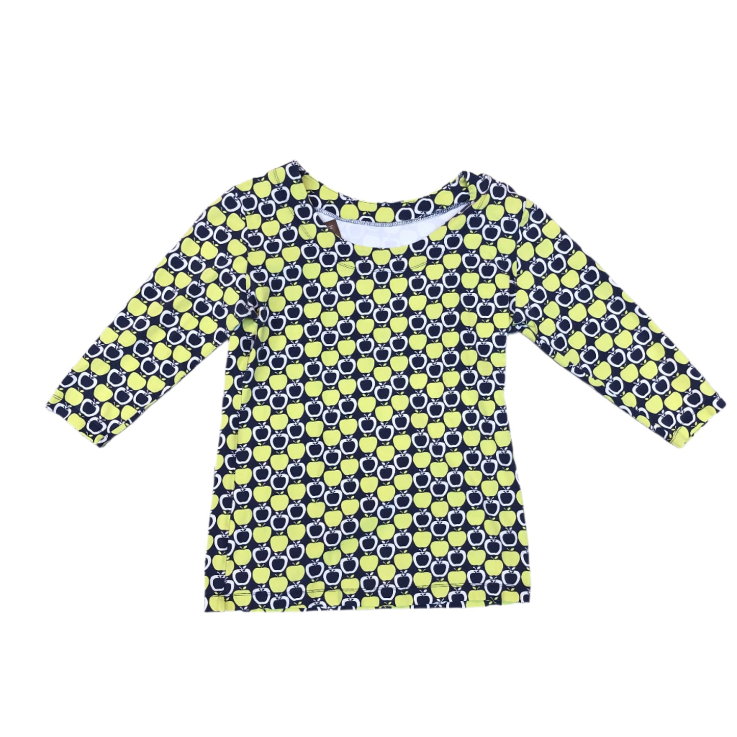 Retro Apple Print Long Sleeve Tee
