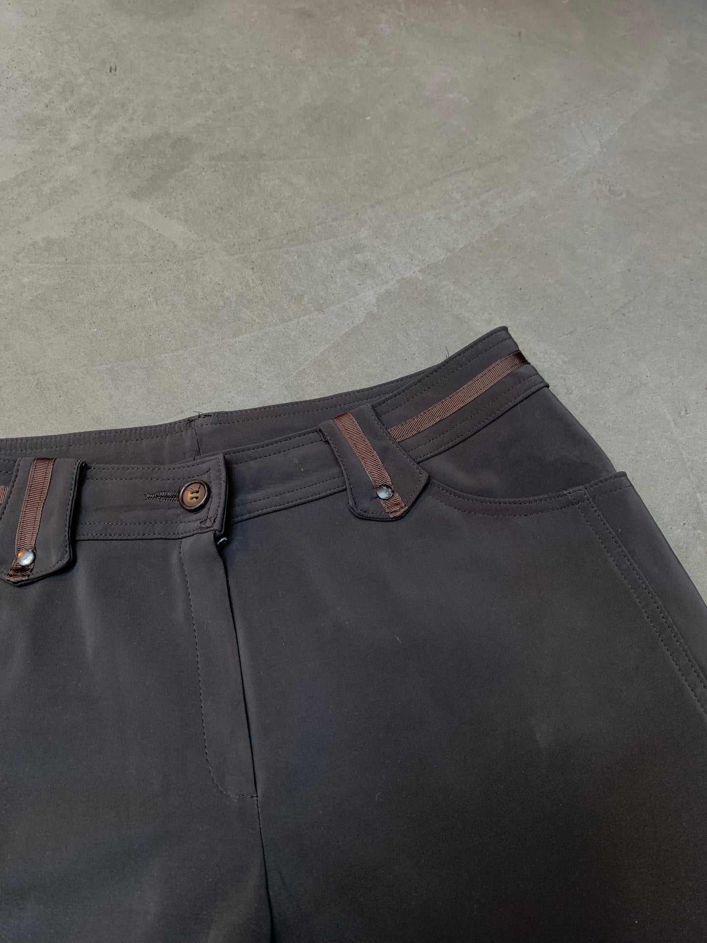 Women Dark Brown Straight Fit Pants
