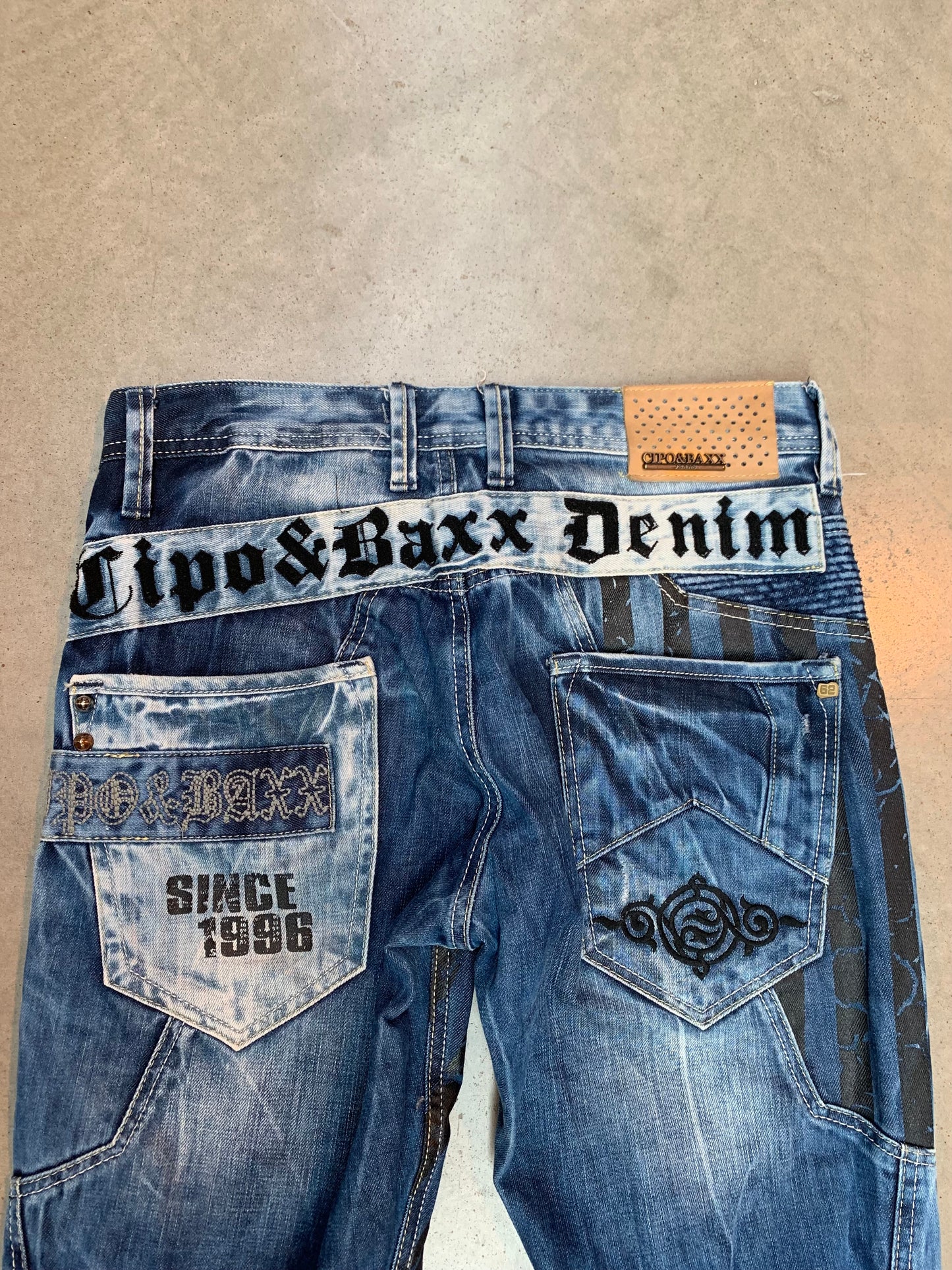 Cipo & Baxx Men’s Distressed Patchwork Denim Jeans