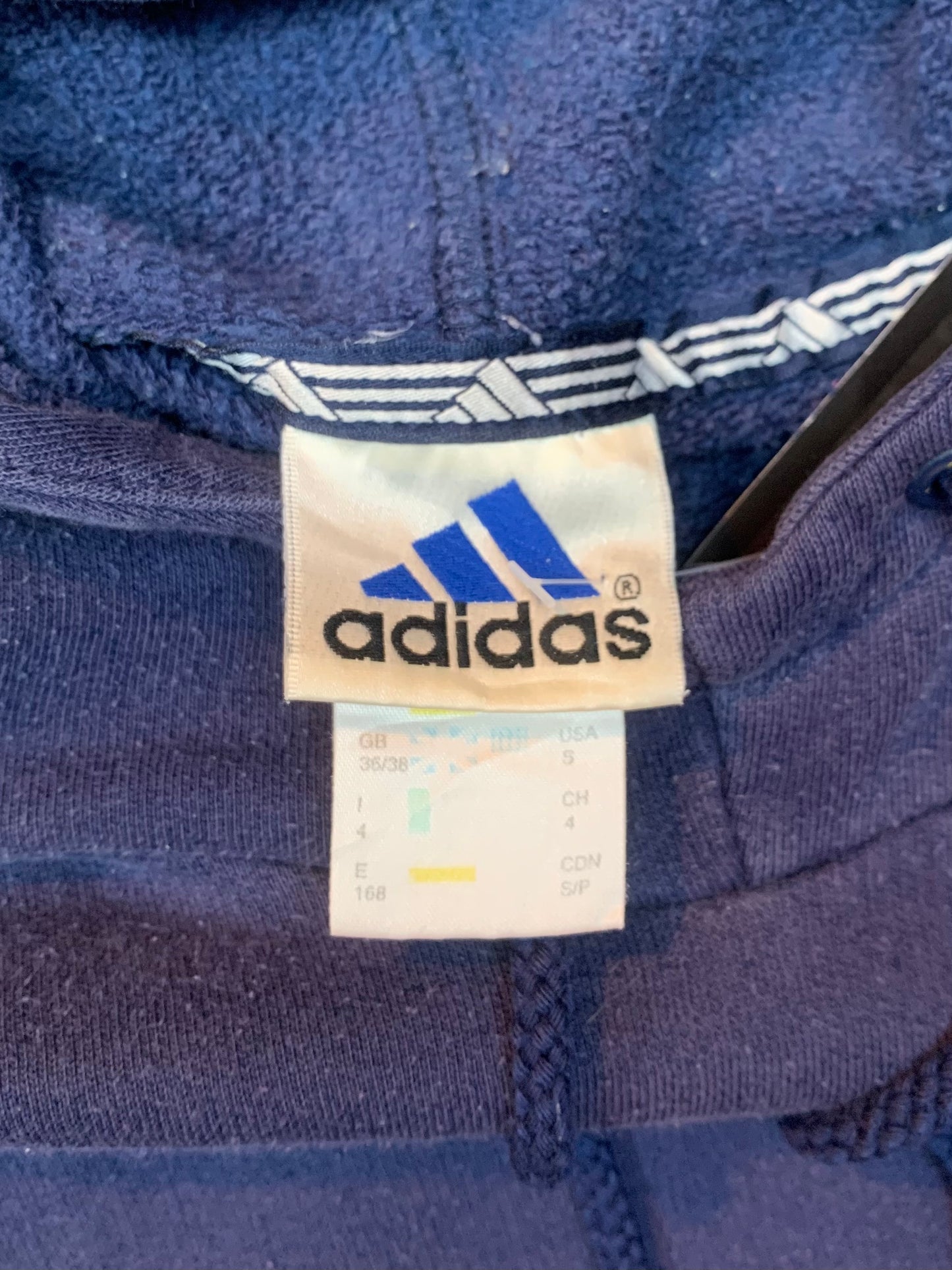 intage Men's Dark Blue Adidas Hoodie