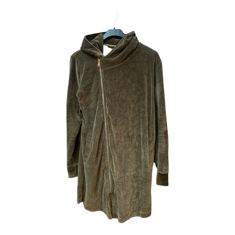 Black Island Longline Velour Zip Hoodie