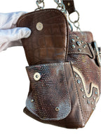 Western Rhinestone Buckle Shoulder Bag