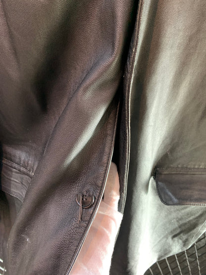Black Leather Coat – Men’s XL