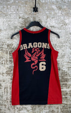 Mens Y2K Dragons Tank Top Black Red Sleeveless Shirt