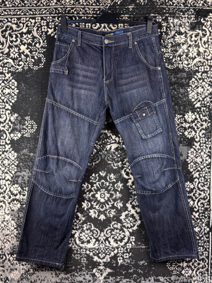 LOUCO JEANS Dark Blue Cargo Style Denim Jeans