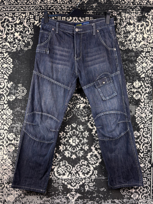 LOUCO JEANS Dark Blue Cargo Style Denim Jeans