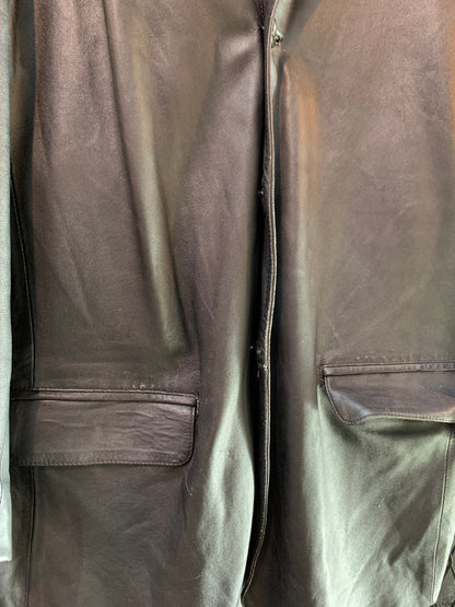 Black Leather Coat – Men’s XL
