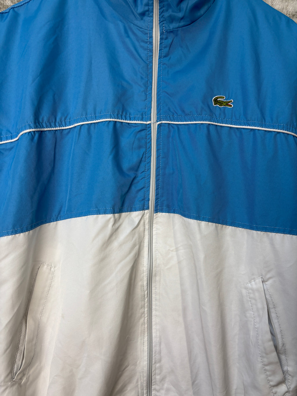 Lacoste Blue & White Zip Up Track Jacket