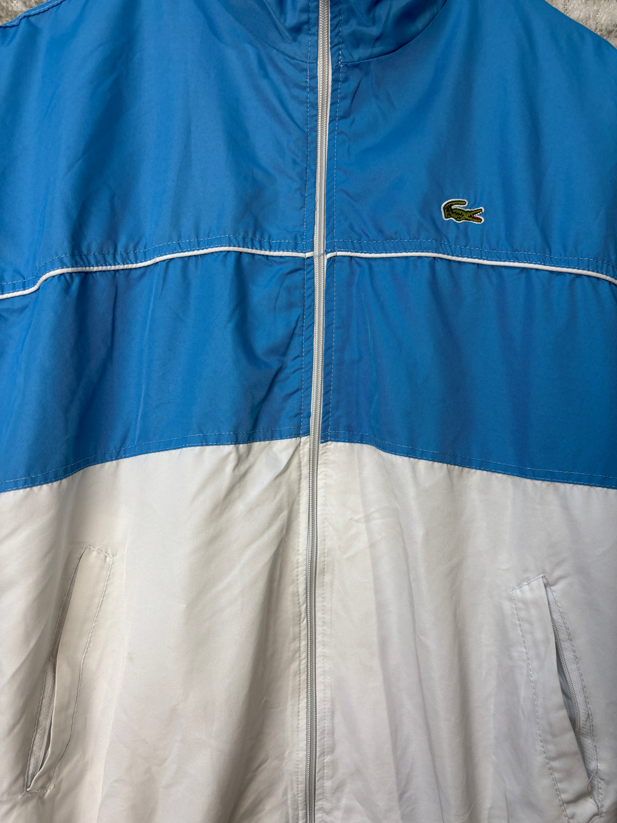 Lacoste Blue & White Zip Up Track Jacket