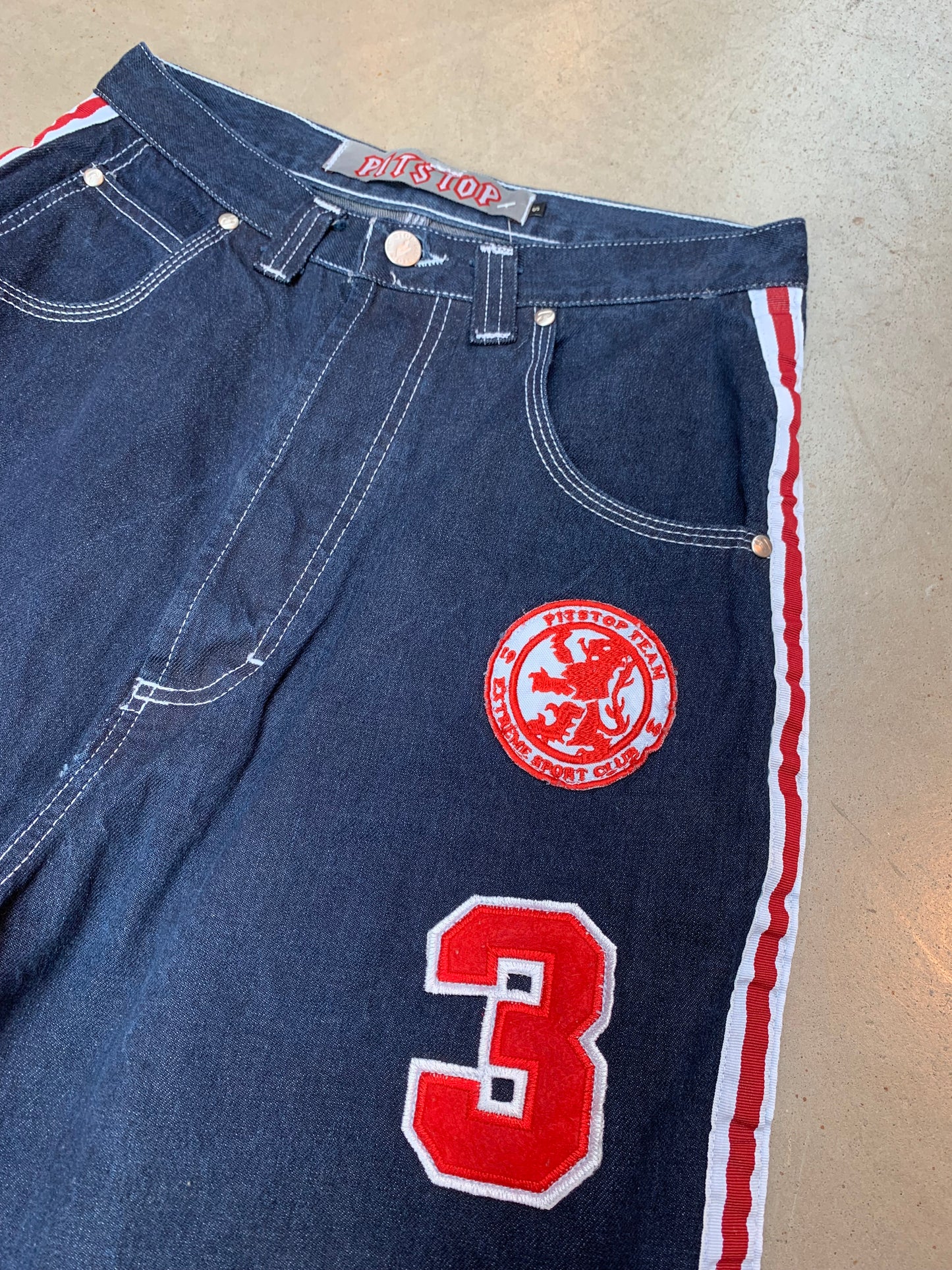 Pitstop Dark Blue Denim Shorts
