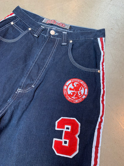 Pitstop Dark Blue Denim Shorts