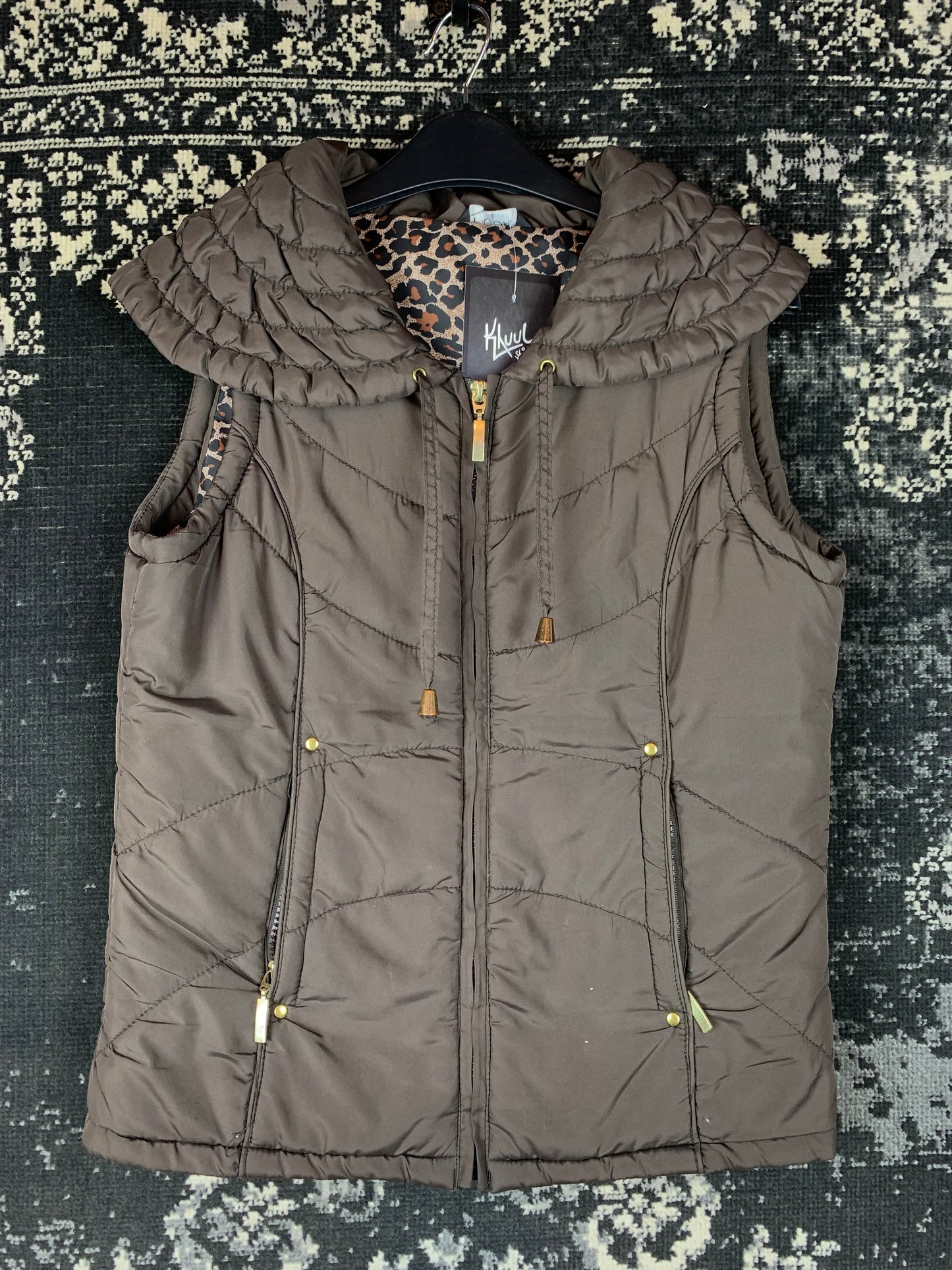 MODA at George Y2K Dark Brown Puffer Vest