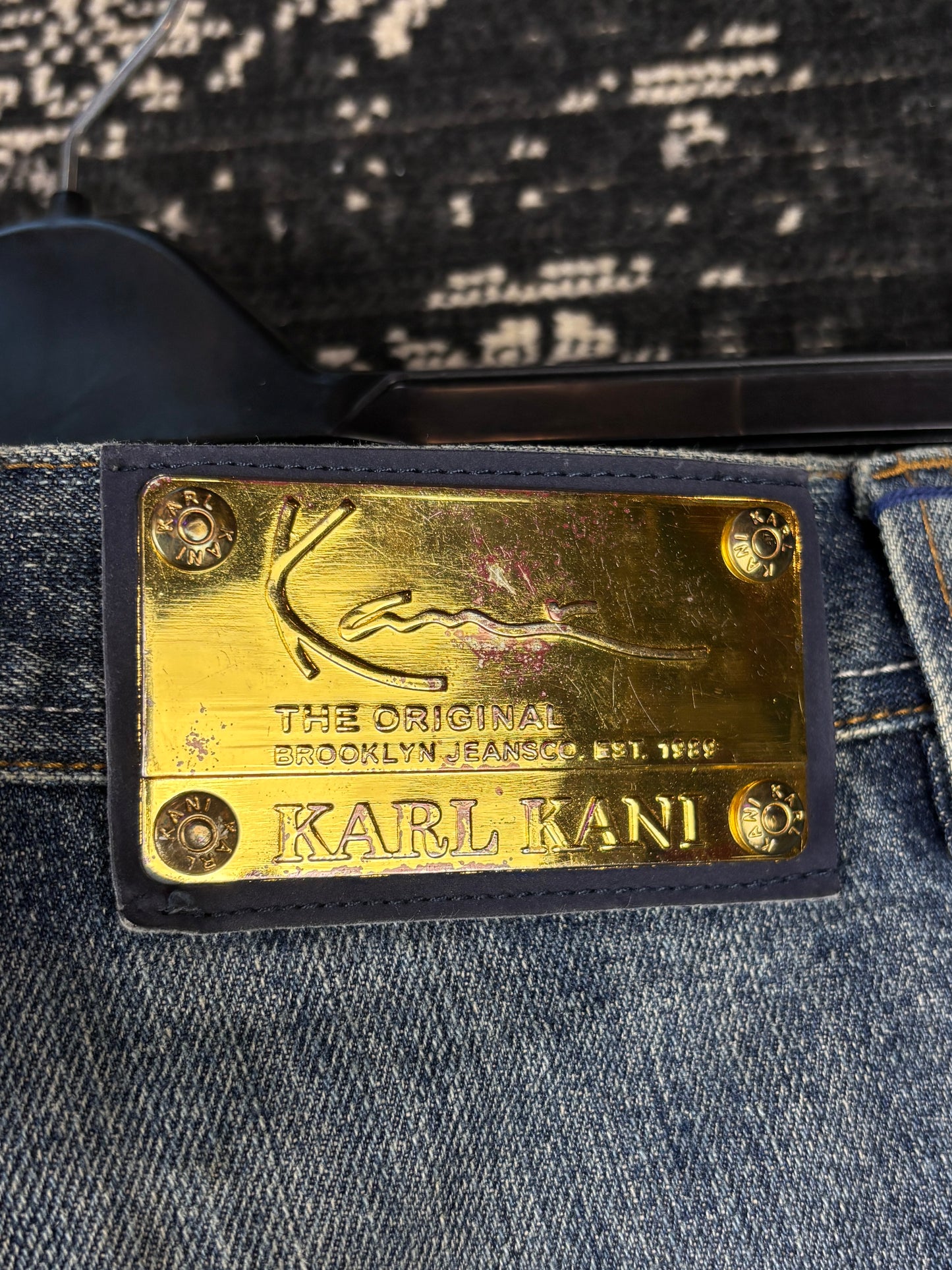 Y2K Vintage Karl Kani Gold Embroidered Jeans