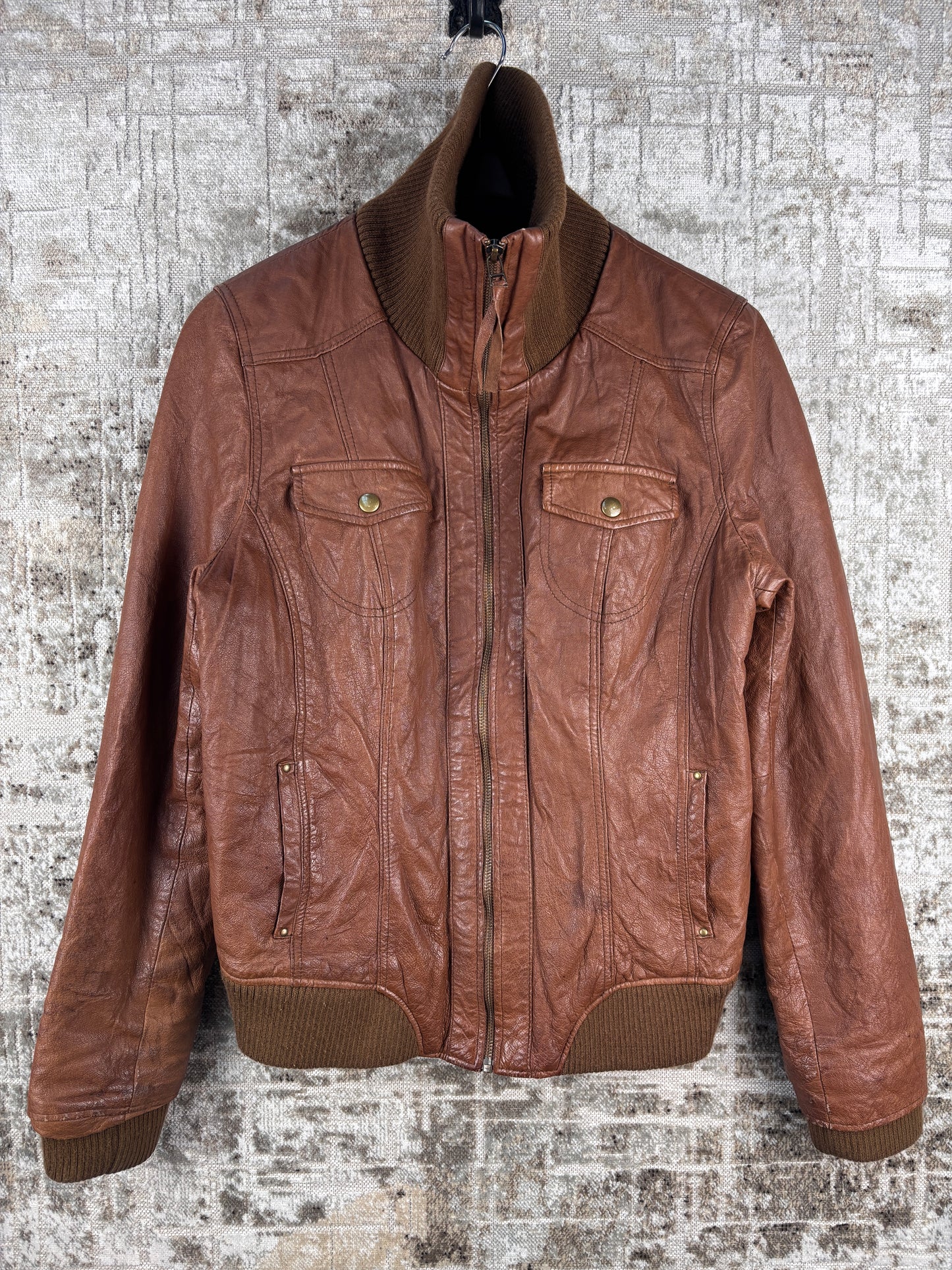 Women's Vintage Brown Leather Jacket