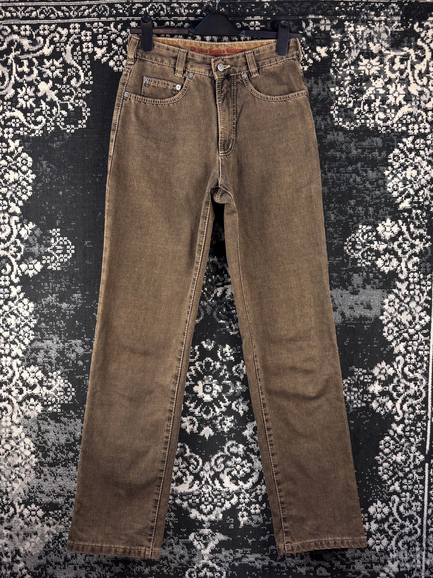 Vintage Women's Double Saddle Stitched Quality Brown Denim Jeans