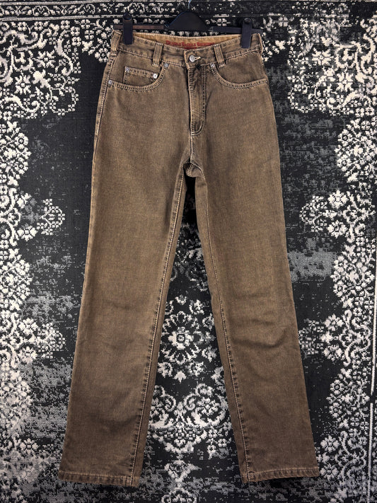 Vintage Women's Double Saddle Stitched Quality Brown Denim Jeans
