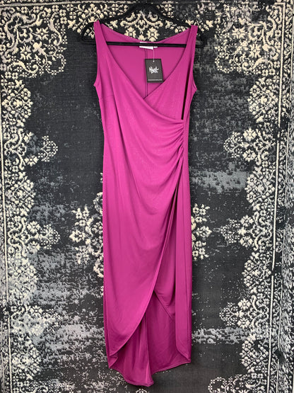 Y2K Women's Purple Shimmery Long Elegant Dress