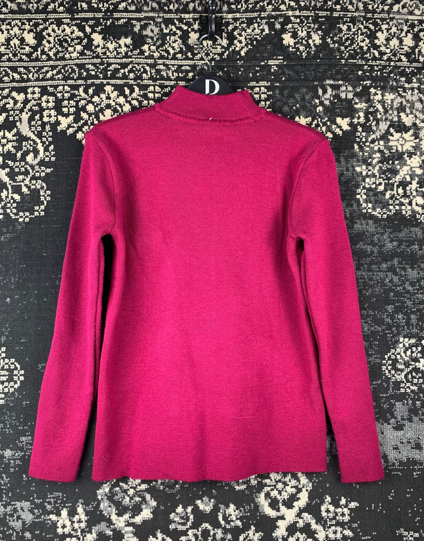 Womens Vintage Fuscia Mockneck Sweater
