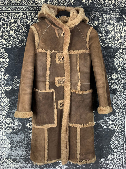 Women's Vintage Brown Lambskin Shearling Coat