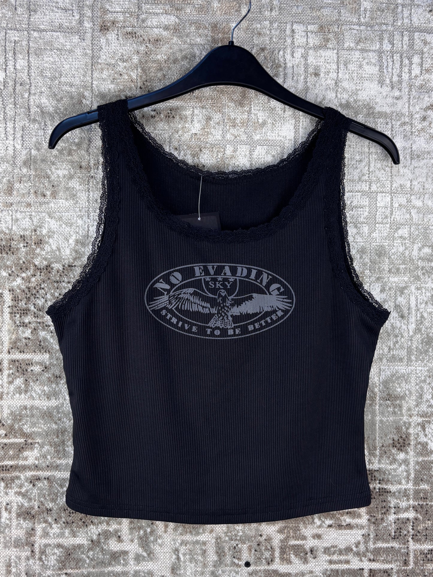 Women’s Y2K No Evading Black Tank Top