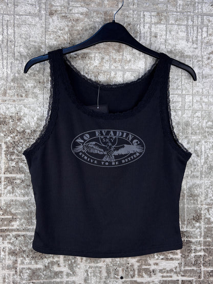 Women’s Y2K No Evading Black Tank Top