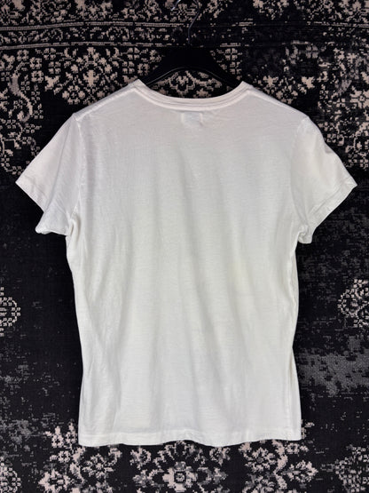 Diesel Graphic Skull Print White T-Shirt