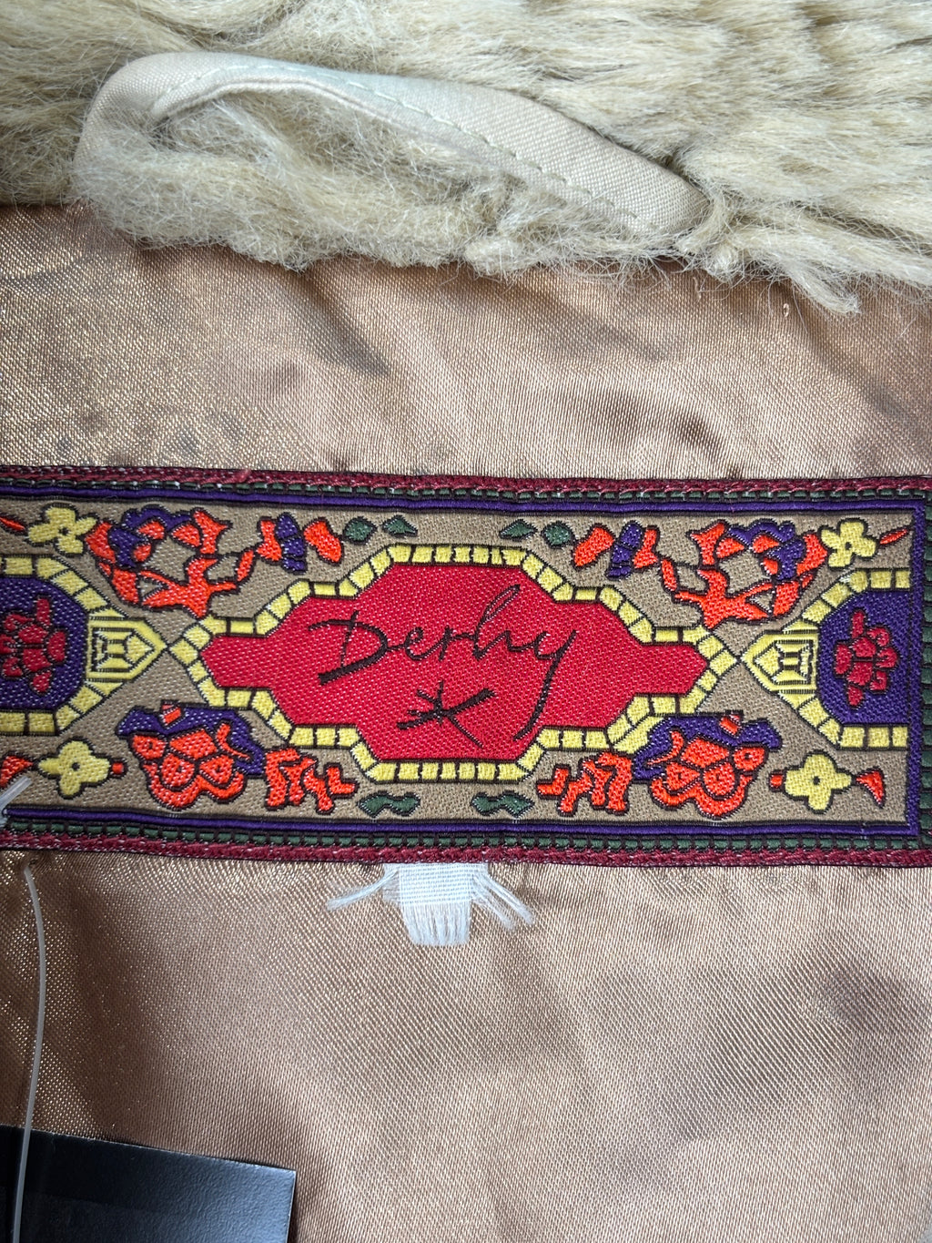 Derhy Faux Fur Trimmed Embroidered Coat