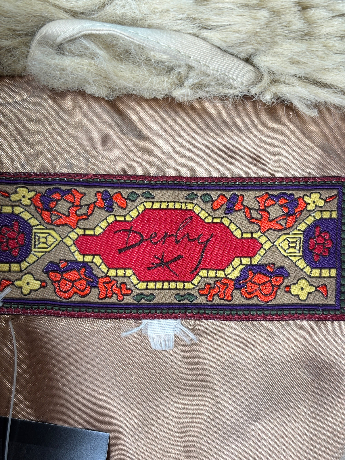 Derhy Faux Fur Trimmed Embroidered Coat