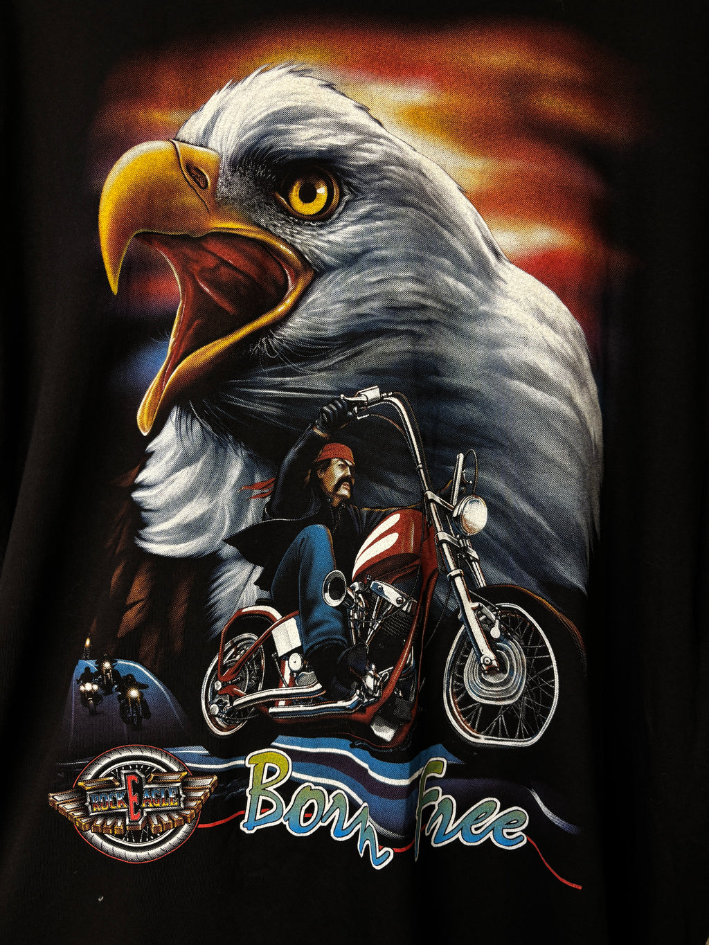 Rock Eagle "Born Free" Biker T-Shirt