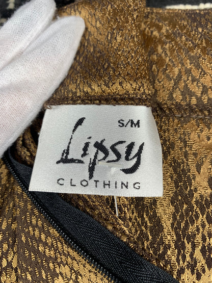 Y2K Women's Golden Snake Skin Print Pencil Skirt