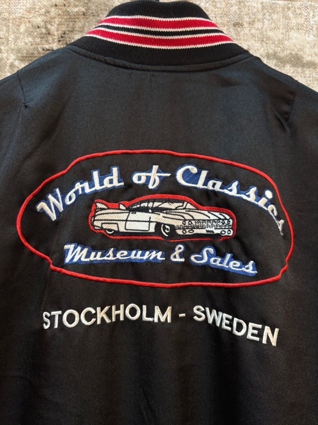 World of Classics Embroidered Satin Bomber Jacket