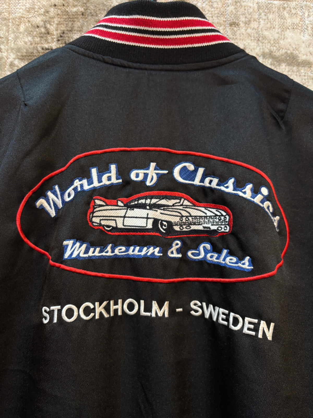 World of Classics Embroidered Satin Bomber Jacket