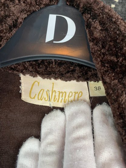 Womens Y2K Dark Brown Furry Zip Up Vest