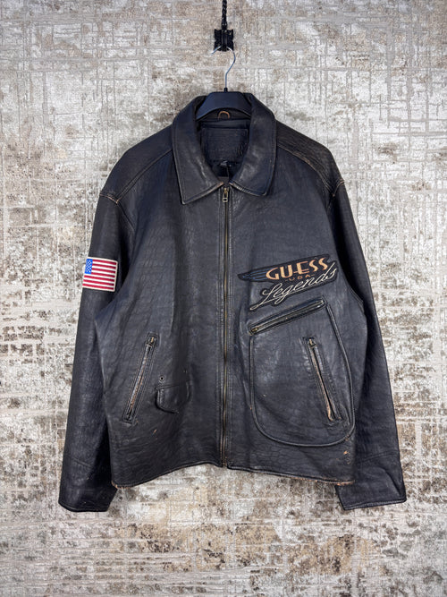 Men's Vintage Guess USA Legends Leather Jacket