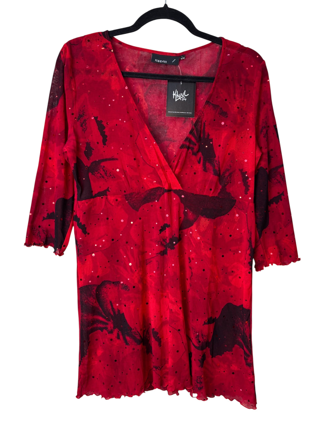 KappAhl Red Floral Mesh Tunic